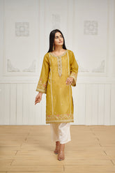 DA-1650 GREEN EMBROIDERED KURTA